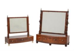 A Regency mahogany and inlaid dressing mirror