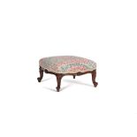 Y A Victorian rosewood and upholstered footstool