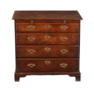 A George II oak chest of drawers