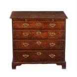 A George II oak chest of drawers