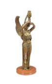 A gilt bronze figure of a winged maiden