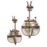 An unusual pair of Empire ormolu corner sconces