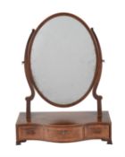 Y A George III mahogany and tulipwood banded platform dressing mirror