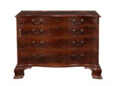 A George III mahogany serpentine fronted chest of drawers