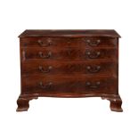 A George III mahogany serpentine fronted chest of drawers