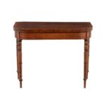 Y A Regency mahogany and tulipwood crossbanded card table