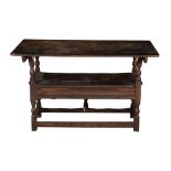 An oak Monk's bench or hutch table