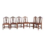 A set of six mahogany dining chairs