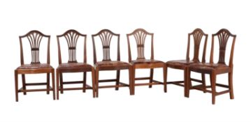 A set of six mahogany dining chairs