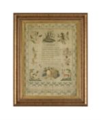 A fine George III needlework sampler by Margret Wise