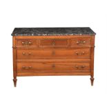 A French Directoire fruitwood and marble topped commode