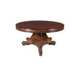 Y A mahogany, ebony banded, and parcel gilt decorated centre table