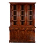 A Victorian mahogany cabinet bookcase