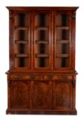 A Victorian mahogany cabinet bookcase