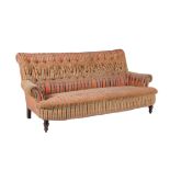 A Victorian stained beech and button upholstered sofa