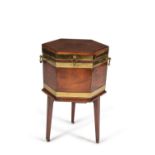 A George III mahogany and brass bound wine cooler