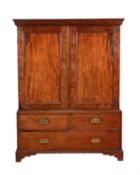 A George III mahogany linen press