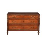 A French Directoire mahogany and brass inlaid commode