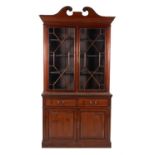 A Victorian mahogany cabinet bookcase