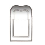 A silvered wood marginal wall mirror