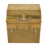 A late Victorian or Edwardian brass coal box by William Tonks & Sons of Birmingham