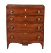 A mahogany chest of four drawers
