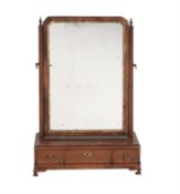 A George III walnut and parcel gilt dressing mirror