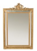 A giltwood marginal wall mirror