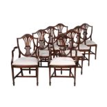 A set of eight mahogany dining chairs in George III style