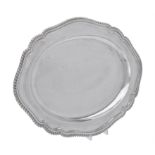 A silver shaped oval tray by C. J. Vander Ltd.