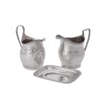 A George III silver baluster cream jug by John Merry