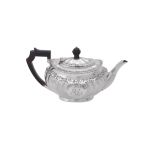 A Victorian silver oval tea pot by Atkin Brothers