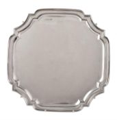 A silver salver by Viners