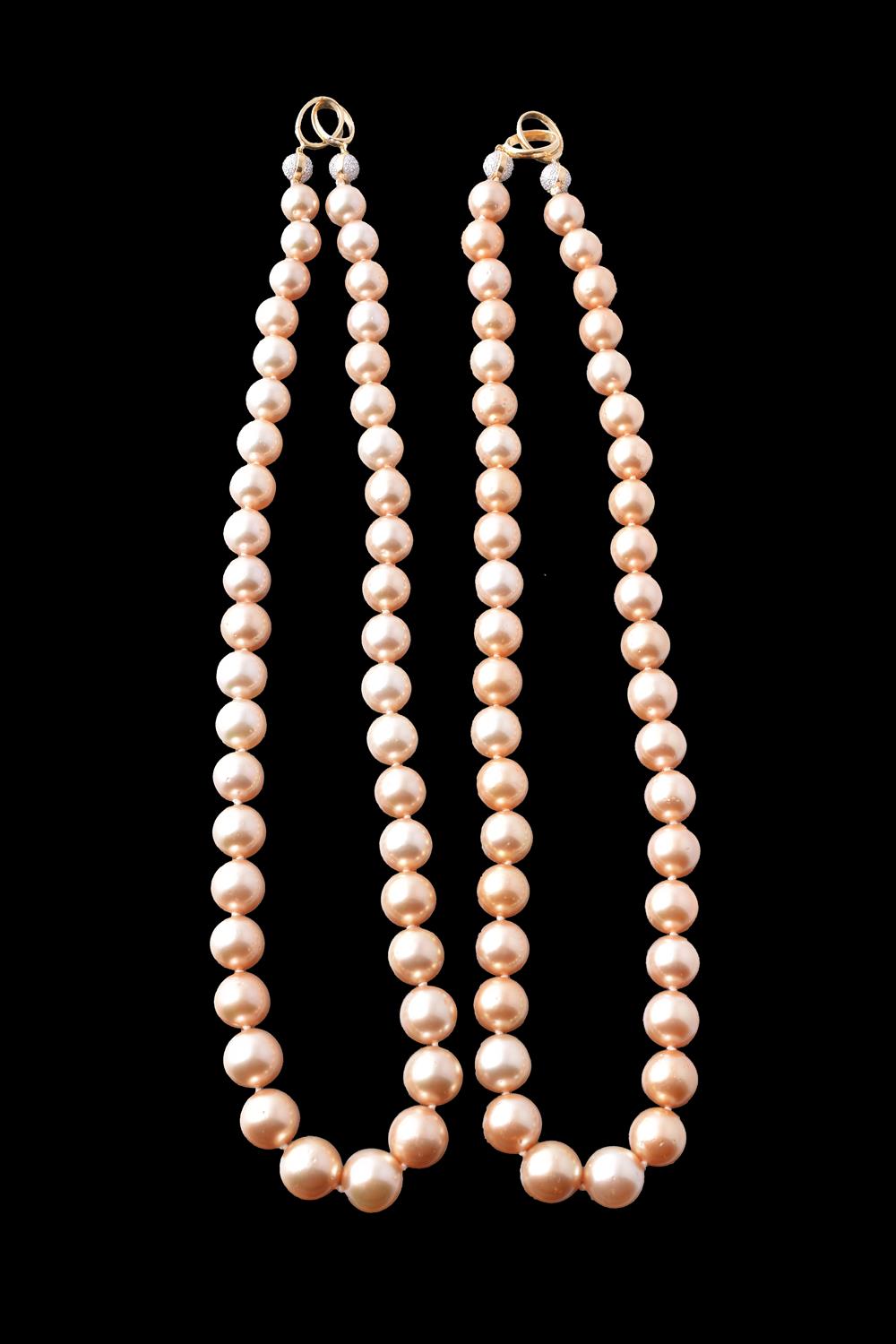 A cultured pearl and diamond necklace