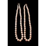 A cultured pearl and diamond necklace