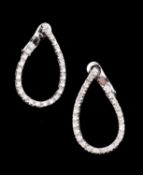 A pair of brilliant cut diamond ear hoops