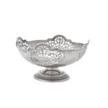 A silver shaped circular pedestal bowl by Northern Goldsmiths Co.