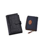 Mulberry, a black pressed leather phone case/notepad