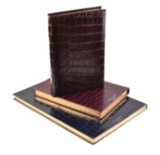 Aspinal of London, three faux crocodile leather note books