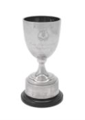 A silver pedestal trophy cup by Walker & Hall