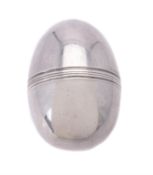 A George II silver egg shaped nutmeg grater by David Field