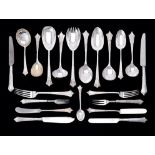 A silver Albany pattern part table service for twelve place settings