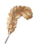 A 1960s 18 carat gold two colour feather brooch