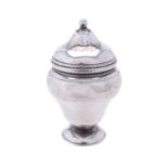 A Georgian silver urn shaped nutmeg grater