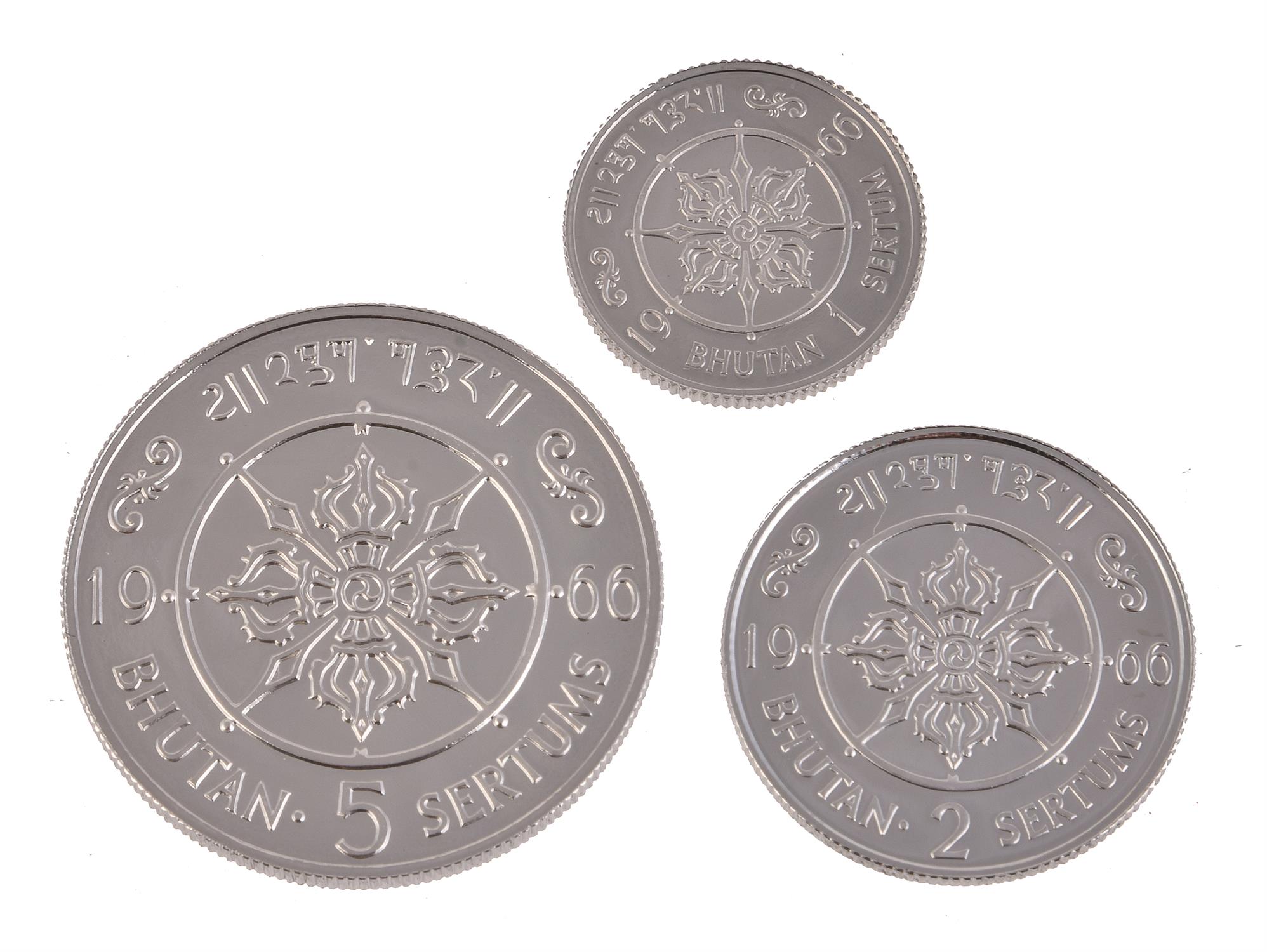 Bhutan, Platinum Proof Set 1966 for the 40th Anniversary of Jigme Wangchuk - Image 2 of 2