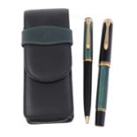Pelikan, Souveran M800, a black and green fountain pen and ball point pen