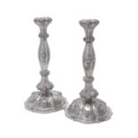 A pair of Austrian silver candlesticks