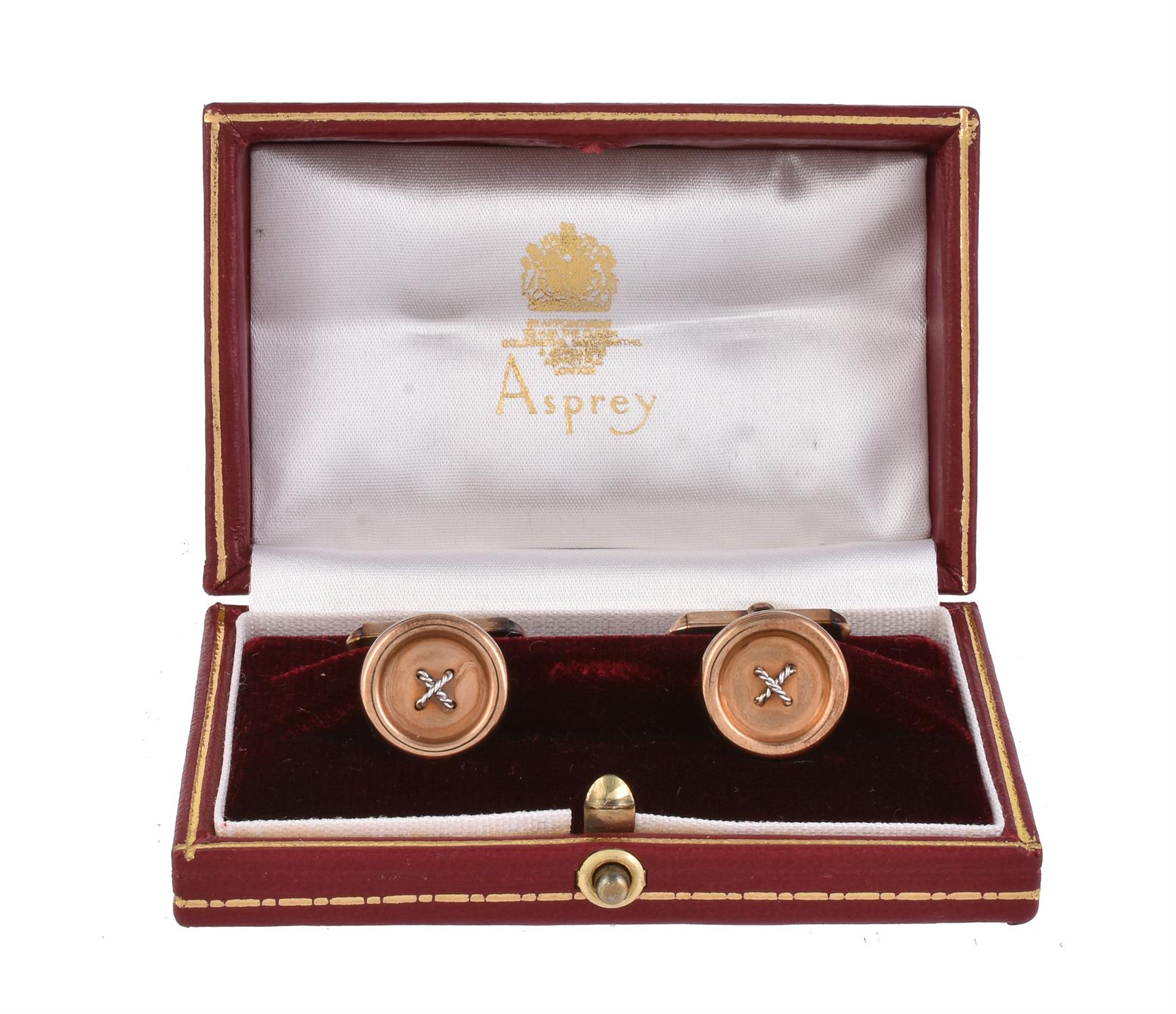 A pair of 9 carat gold Asprey cufflinks
