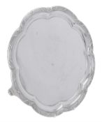 A silver shaped circular salver by Reid & Sons