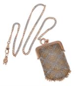 An early 20th century gold coin purse